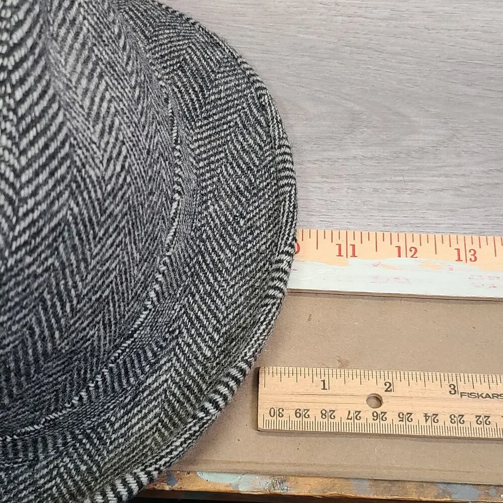 Dobbs 5th Ave NY‎ Wool Hat Fedora Herringbone Black Gray 6 7/8 Classic Dapper